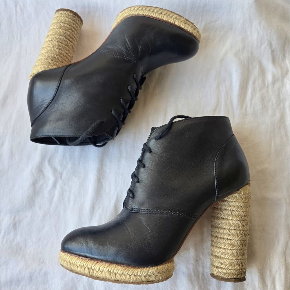 Loeffler Randall Nadia Women's Espadrille Leather Ankle Boots Black Size 7 B - Picture 6 of 10